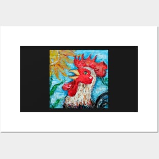 Happy Cheery Red Rooster Posters and Art